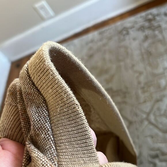 Vintage 70s Brown Knit Sweater Vest L-XL Flecked V-Neck Grandpa Core - Picture 6 of 11